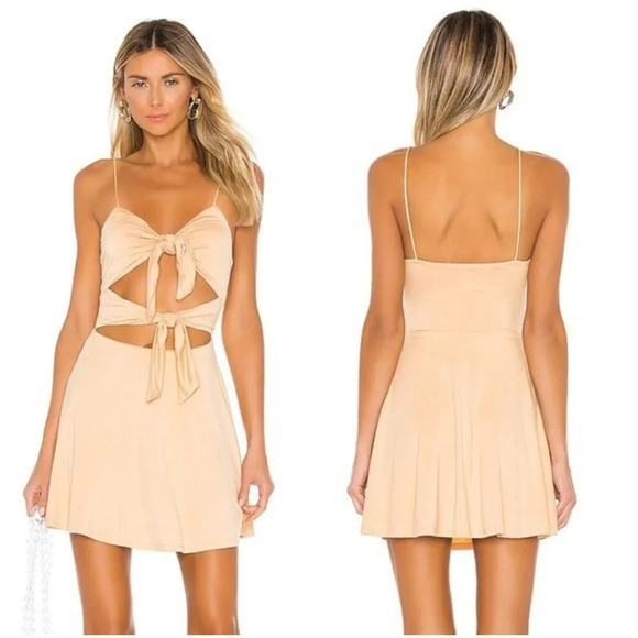 NWT Lovers & Friends Beige Nate Mini Dress $138 - Picture 1 of 15